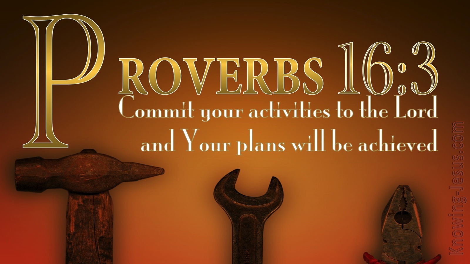 Proverbs 16:3 Commit Your Plans To The Lord (gold)